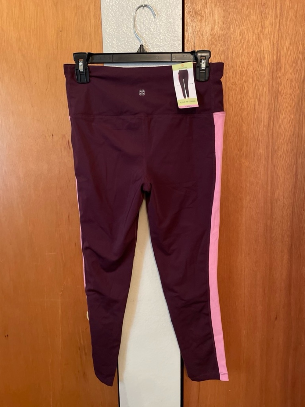 Tangerine Plum Leggings with Pink Side Stripe